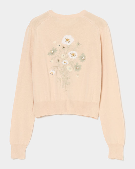 wild bloom beads embroidery cardigan Shell pink【Delivery in February 2026】