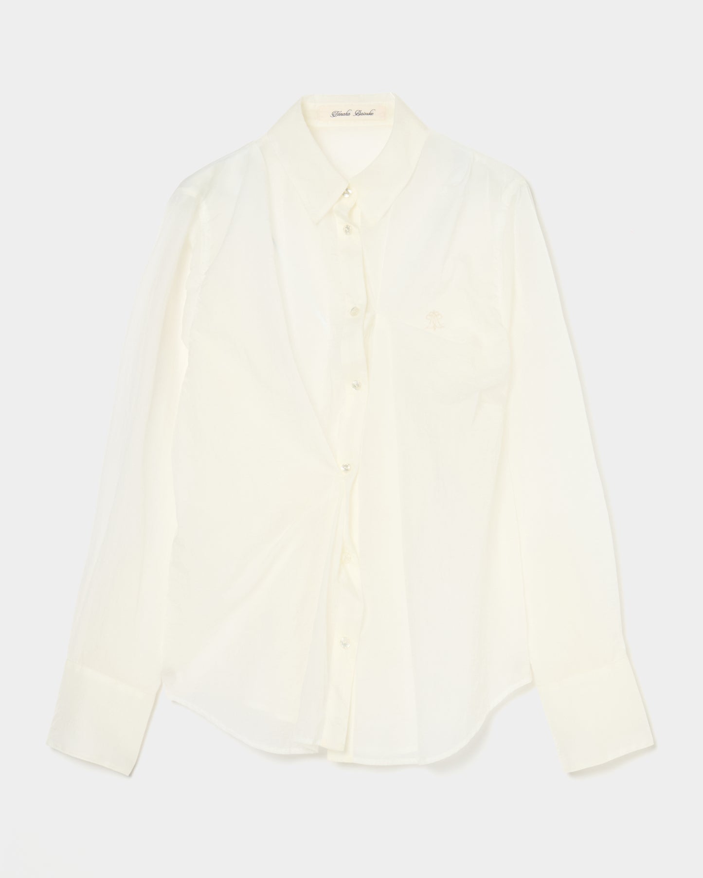 wave tuck lumen embroidery sheer shirt Off white【Delivery in January 2026】