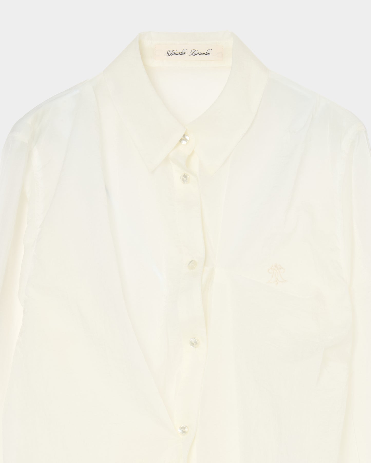 wave tuck lumen embroidery sheer shirt Off white【Delivery in January 2026】