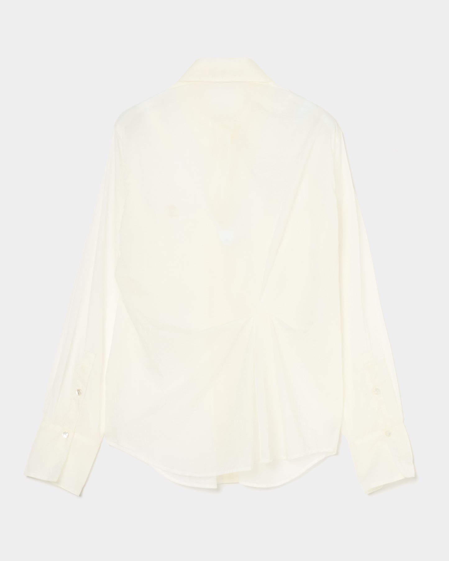 wave tuck lumen embroidery sheer shirt Off white【Delivery in January 2026】