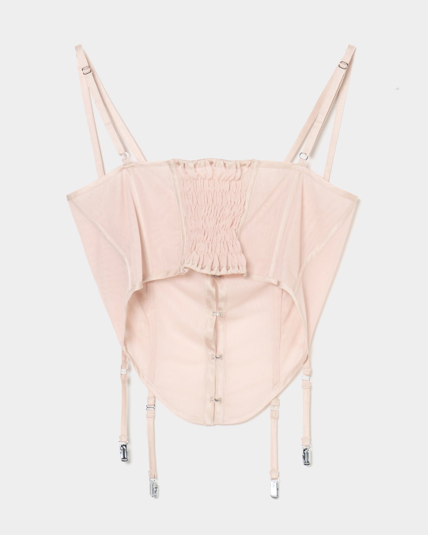 lace up garter sheer corset Shell pink【Delivery in February 2026】