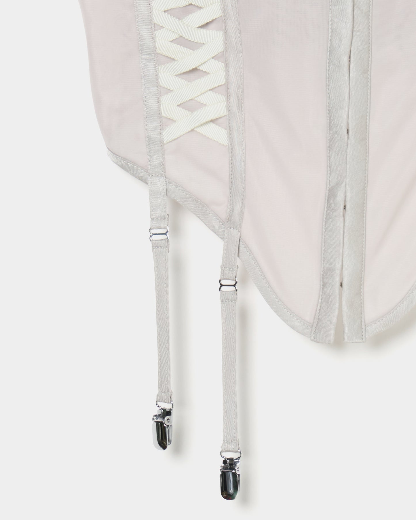 lace up garter sheer corset Smoke green【Delivery in February 2026】