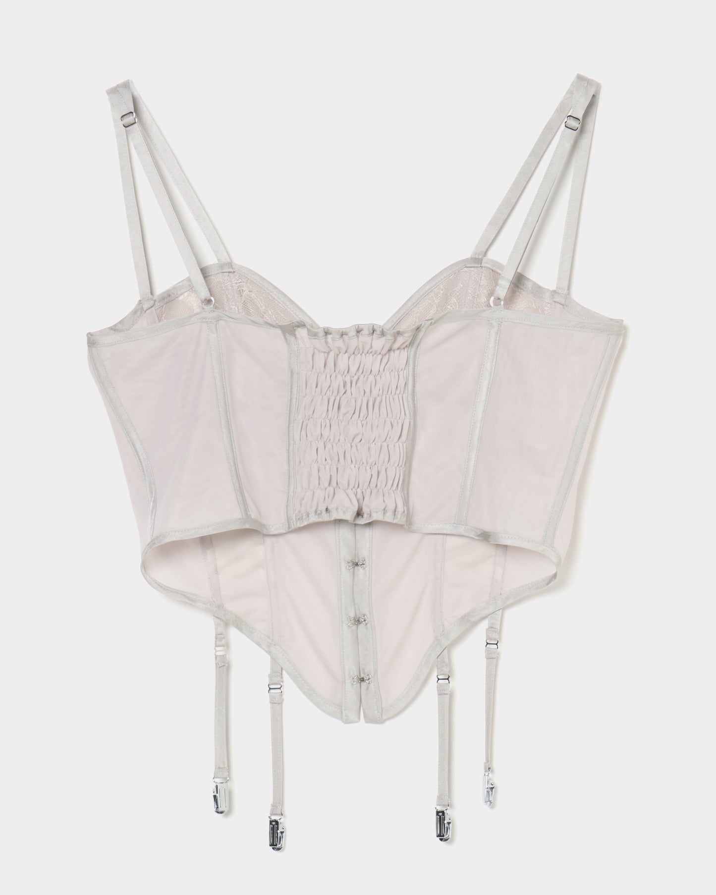 lace up garter sheer corset Smoke green【Delivery in February 2026】