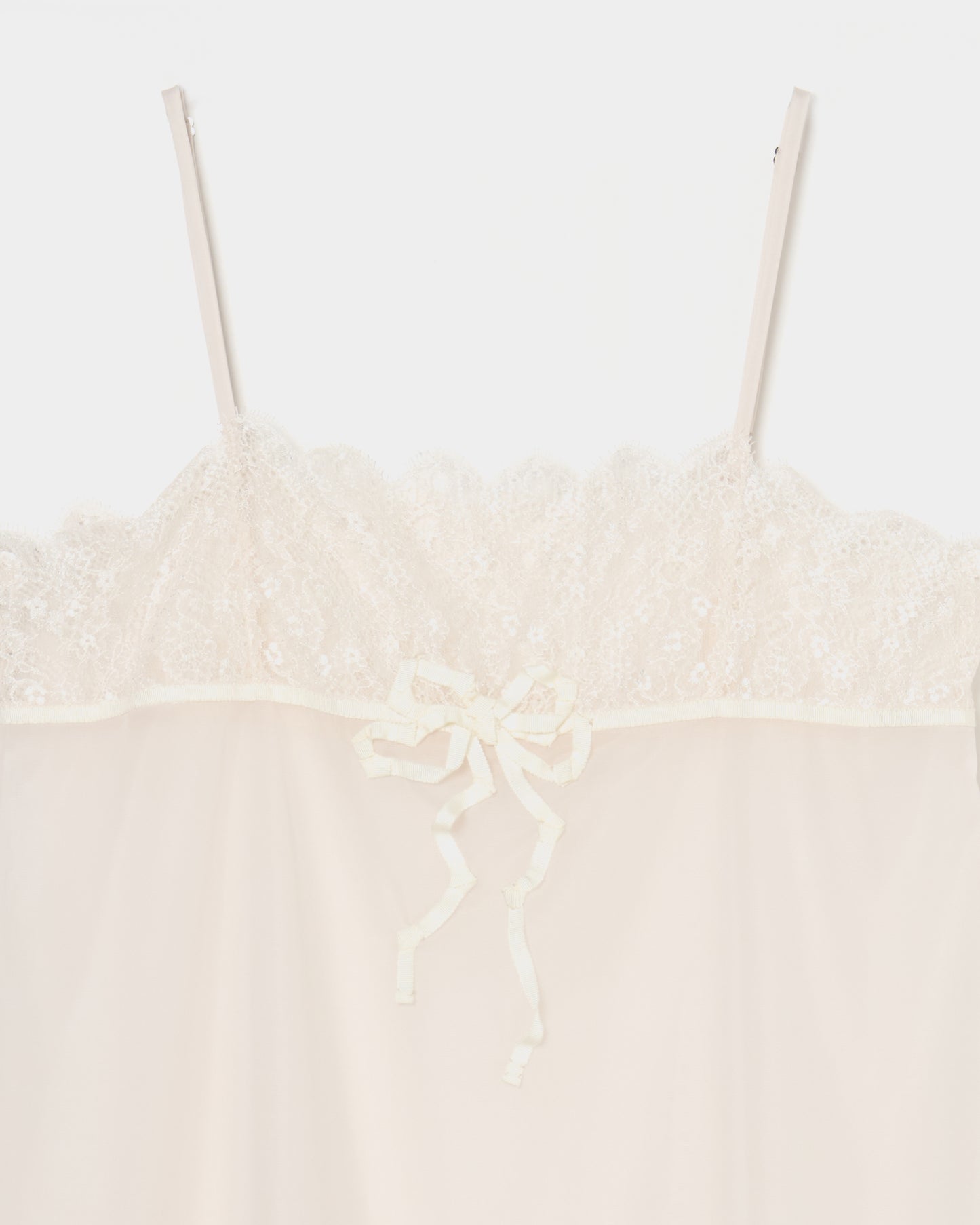 lazy ribbon sheer camisole Ivory【Delivery in February 2026】