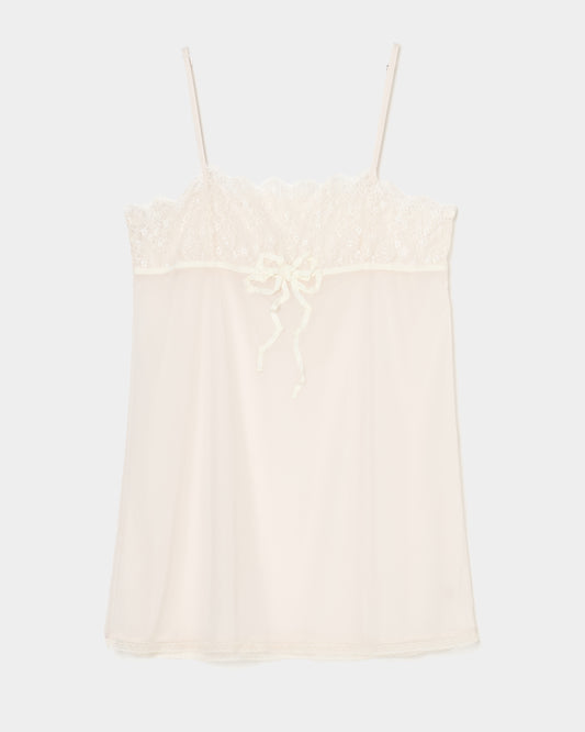 lazy ribbon sheer camisole Ivory【Delivery in February 2026】