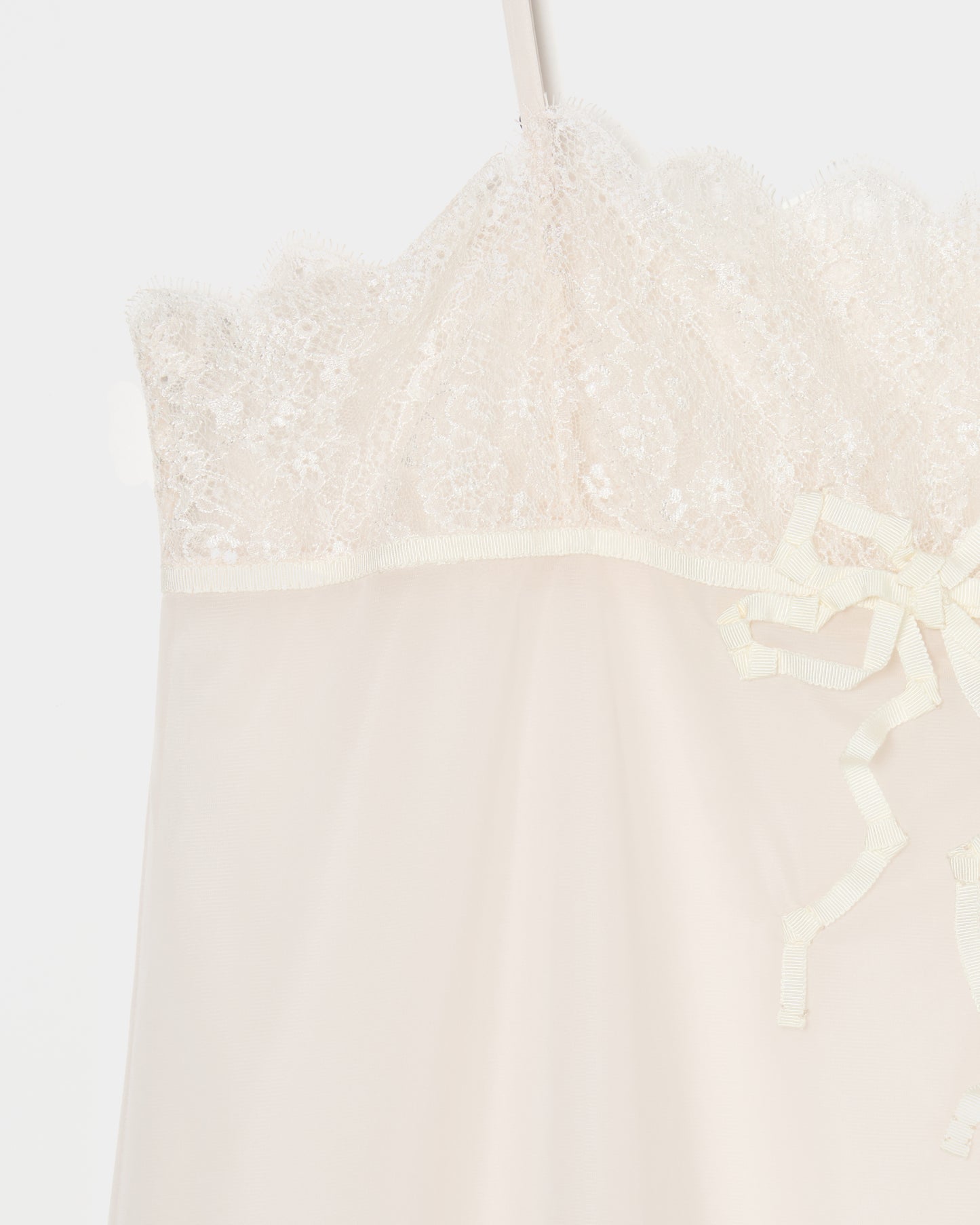 lazy ribbon sheer camisole Ivory【Delivery in February 2026】