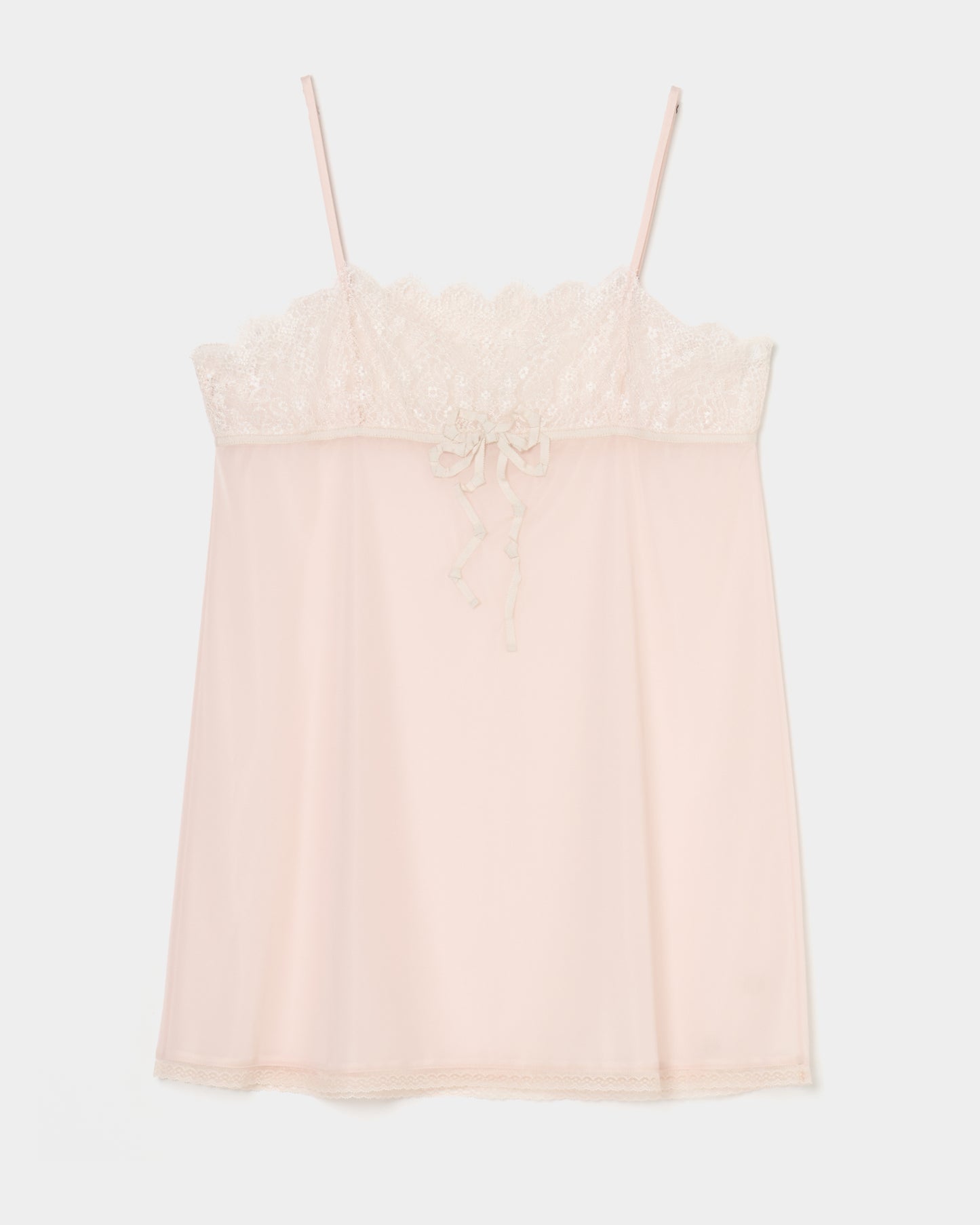 lazy ribbon sheer camisole Shell pink【Delivery in February 2026】