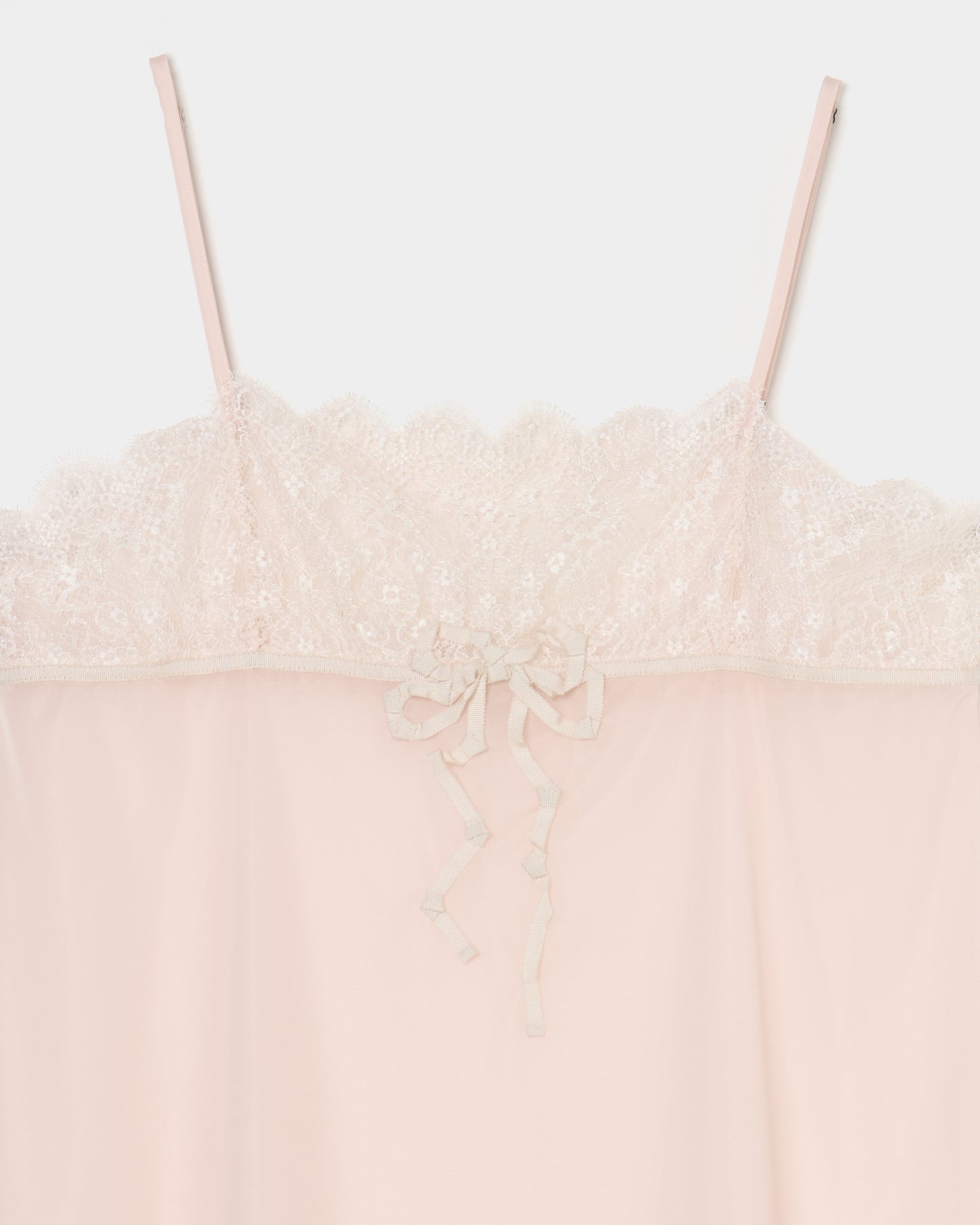 lazy ribbon sheer camisole Shell pink【Delivery in February 2026】