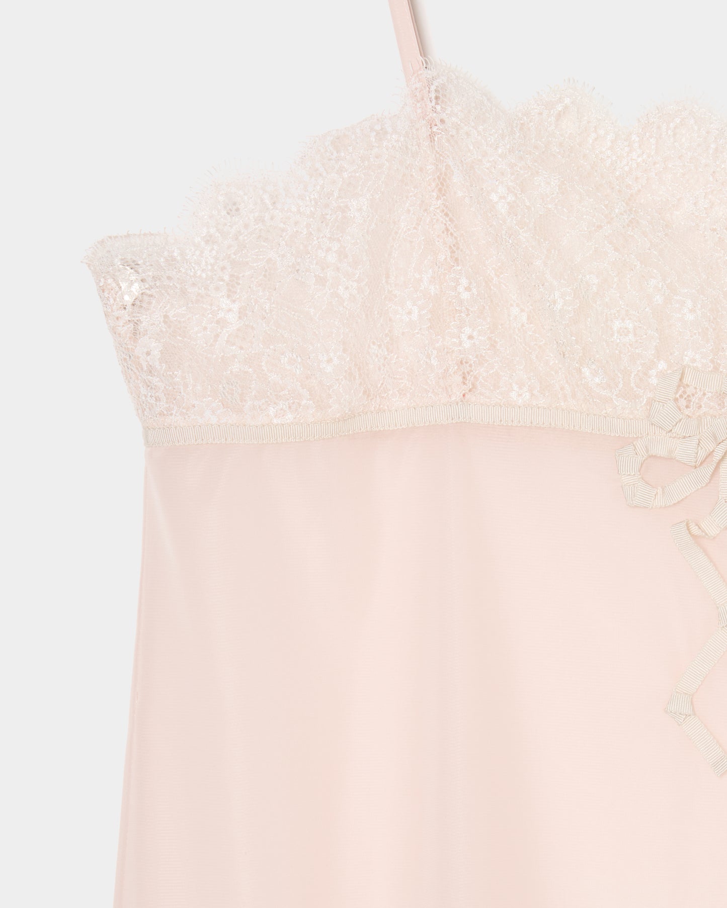 lazy ribbon sheer camisole Shell pink【Delivery in February 2026】