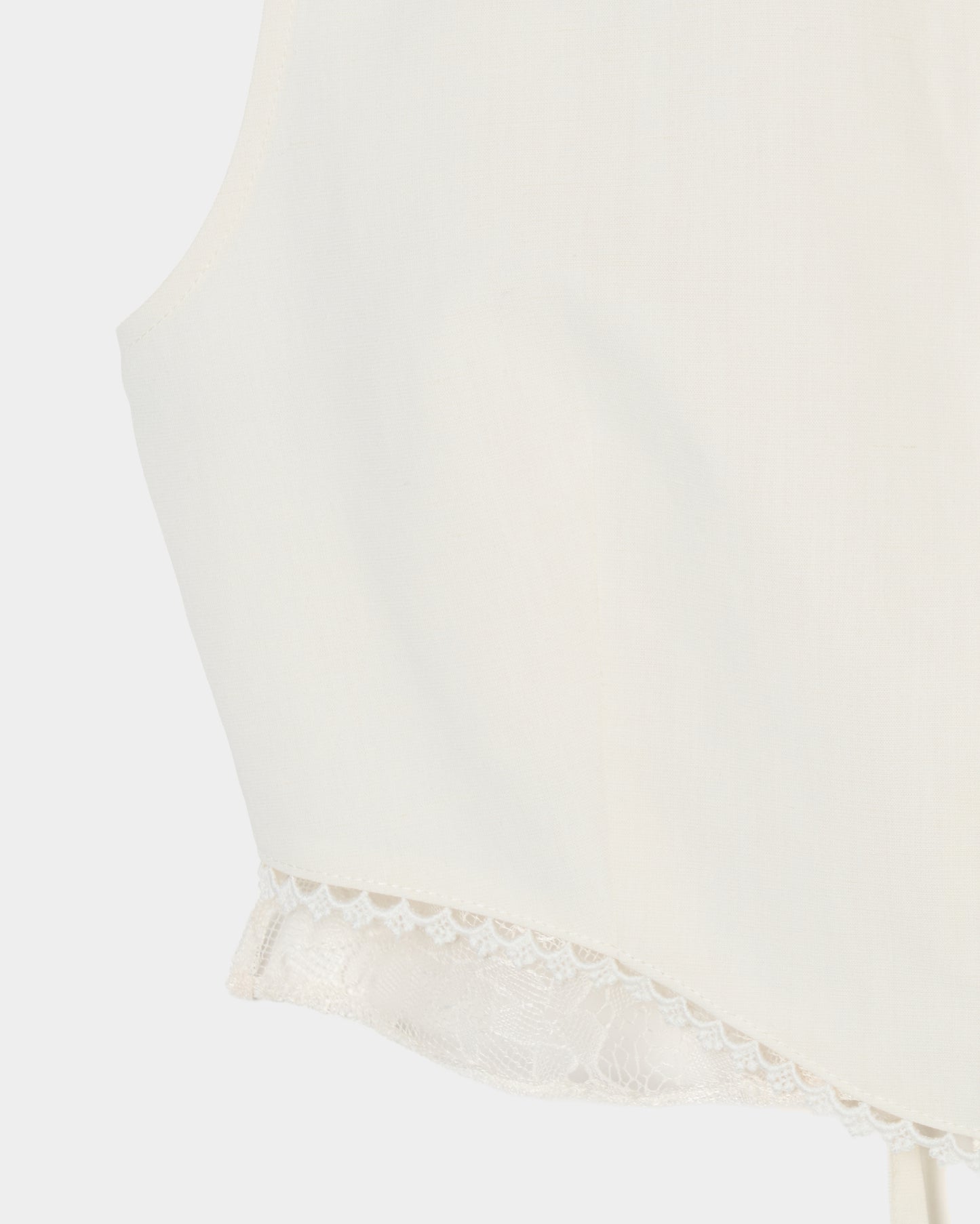 back lace curtain no sleeve blouse Off white【Delivery in January 2026】