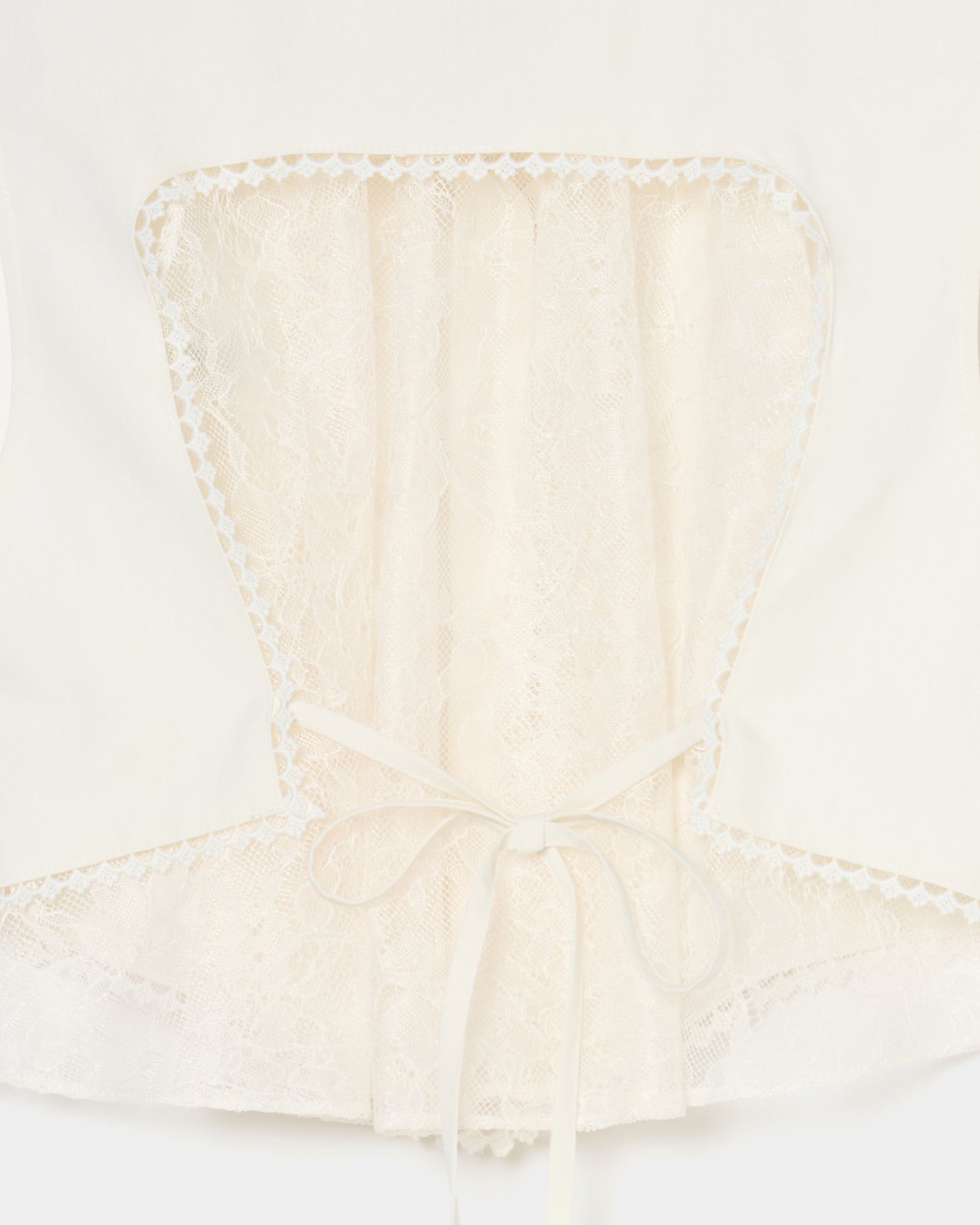 back lace curtain no sleeve blouse Off white【Delivery in January 2026】
