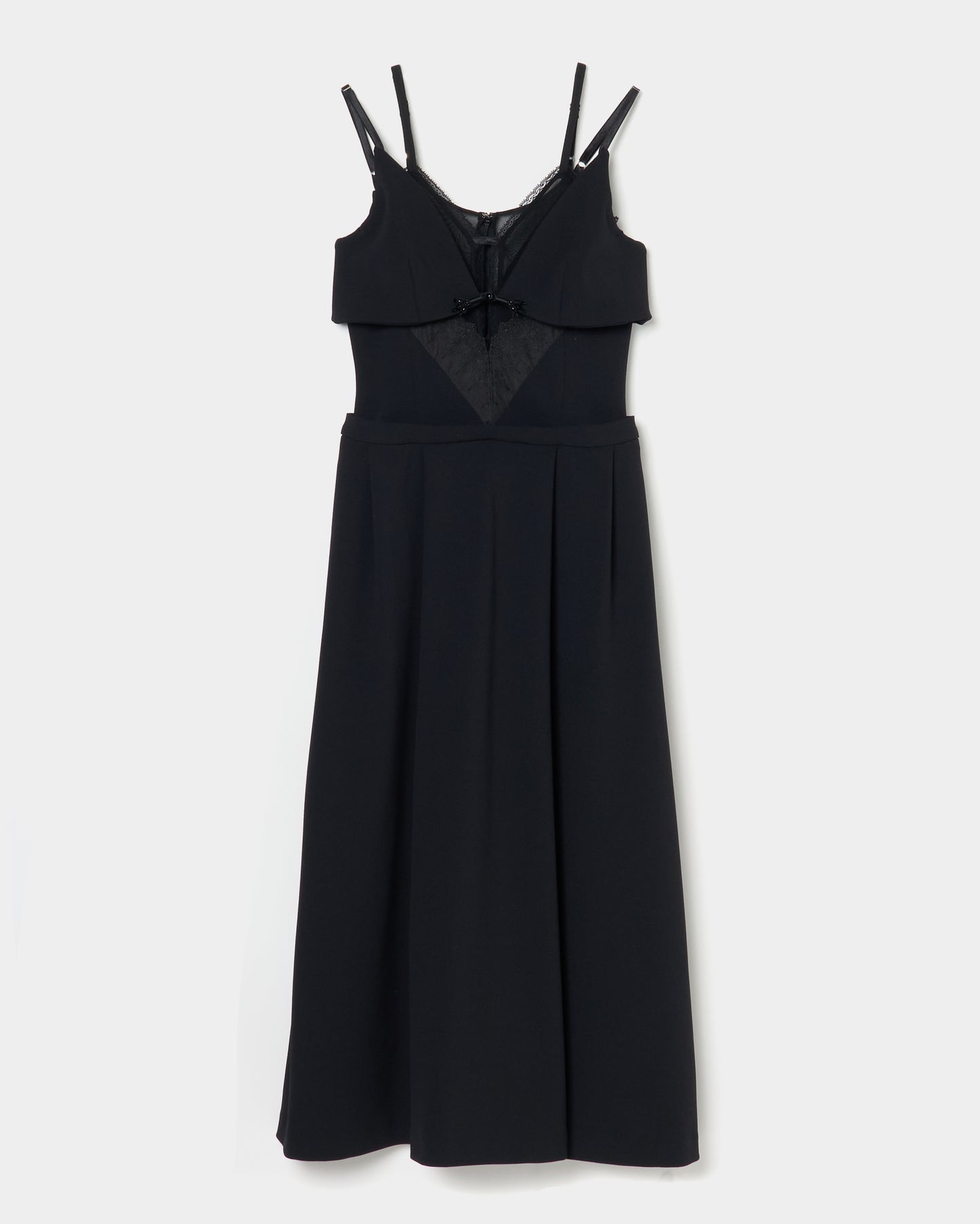 layered bra jersey cami one-piece Black【Delivery in February 2026】