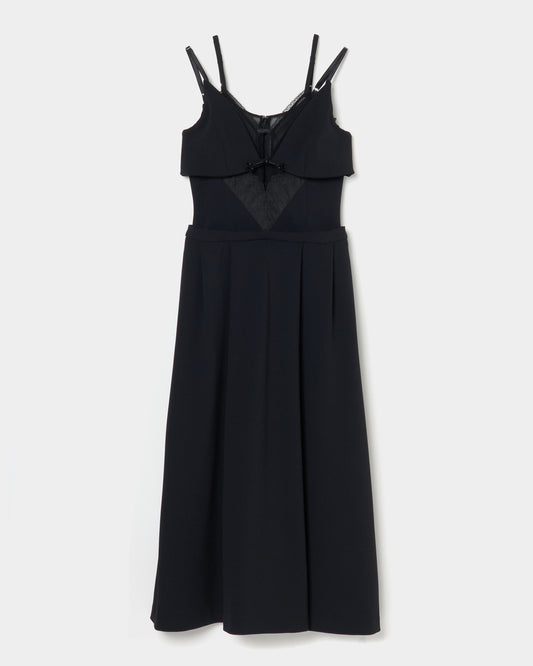 layered bra jersey cami one-piece Black【Delivery in February 2026】