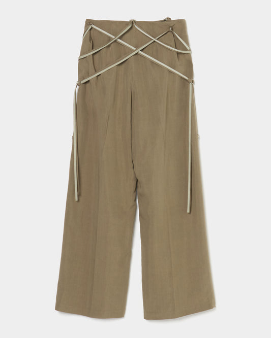 multi way ribbon tape pants Olive【Delivery in February 2026】