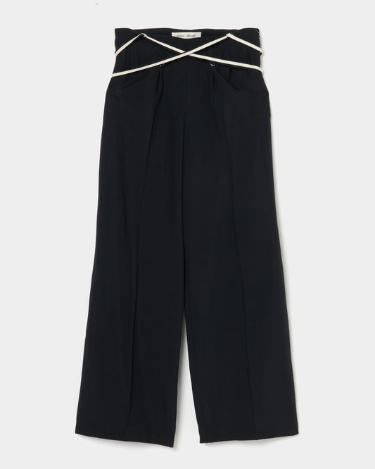 multi way ribbon tape pants Black【Delivery in February 2026】