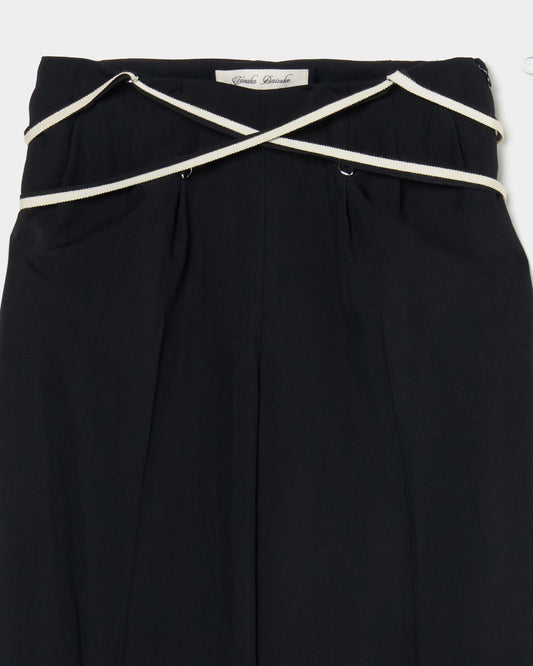multi way ribbon tape pants Black【Delivery in February 2026】