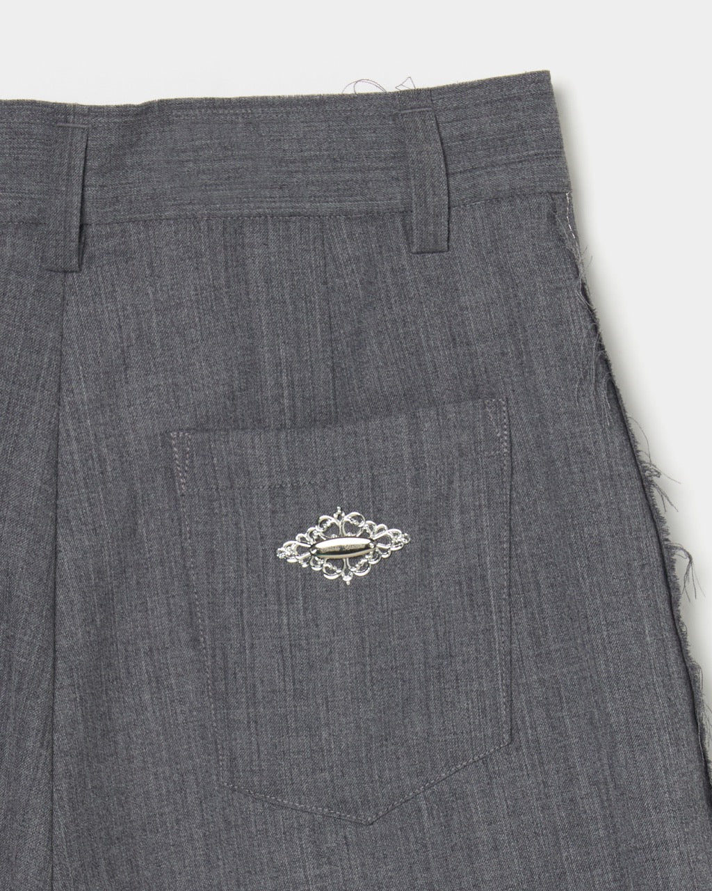 seam frayed dropped chain culottes pants Gray【Delivery in February 2026】