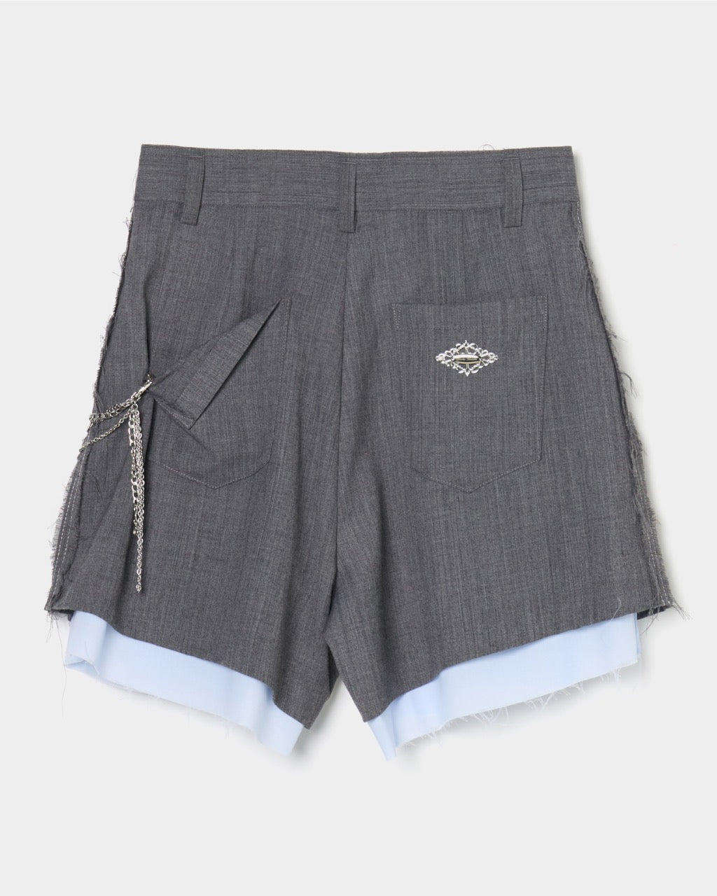 seam frayed dropped chain culottes pants Gray【Delivery in February 2026】
