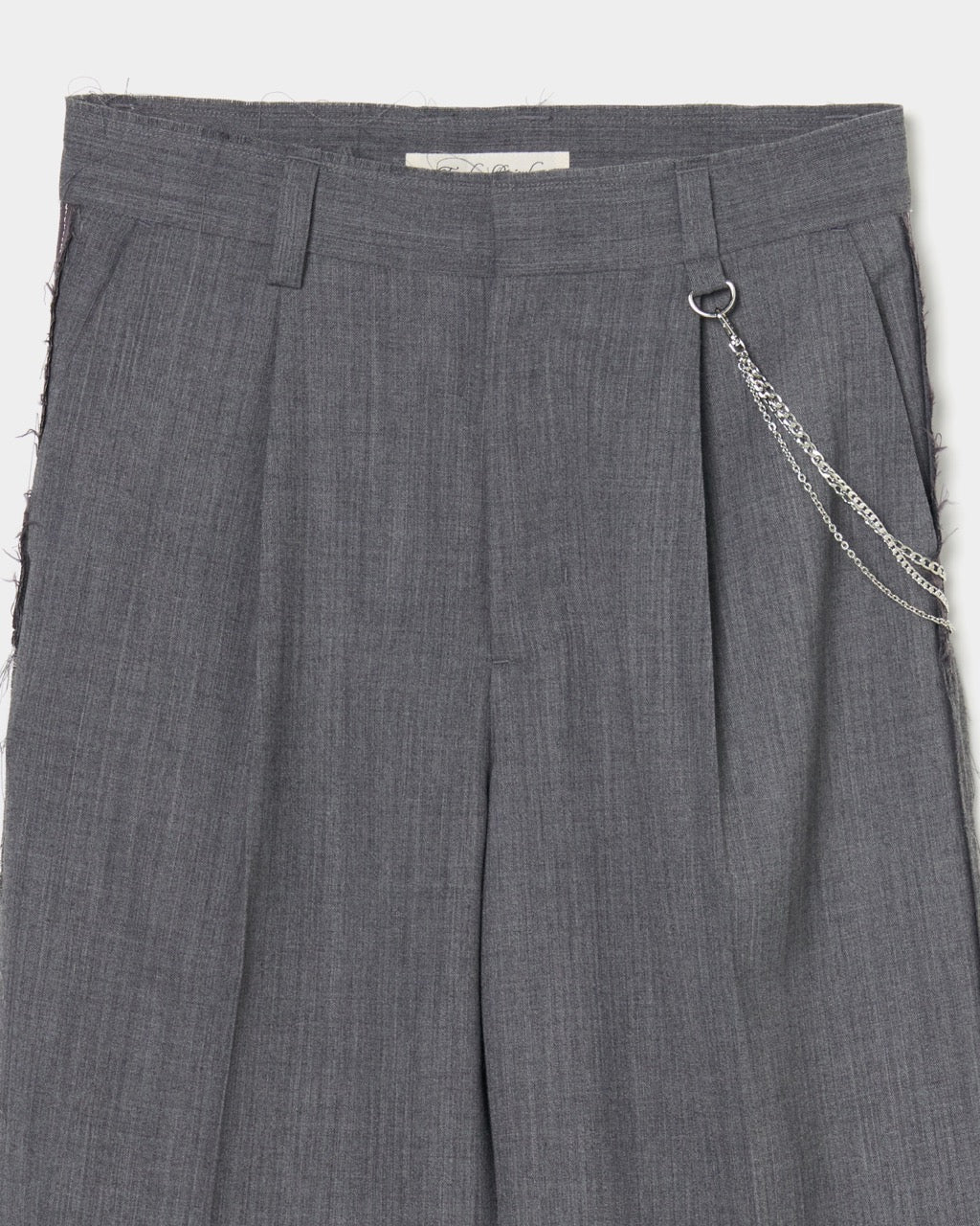 seam frayed dropped chain pants Gray【Delivery in February 2026】