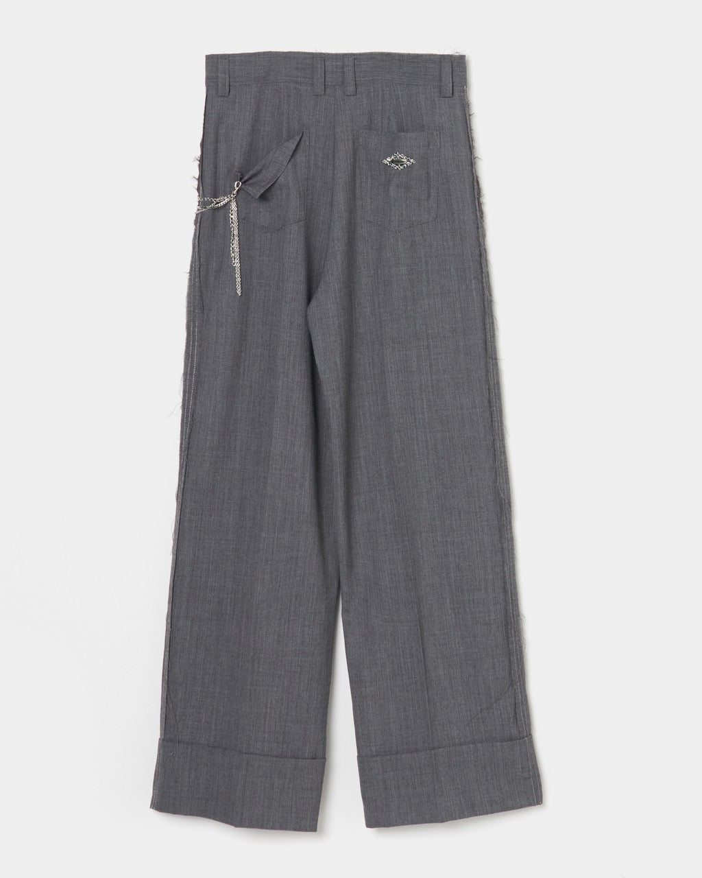 seam frayed dropped chain pants Gray【Delivery in February 2026】