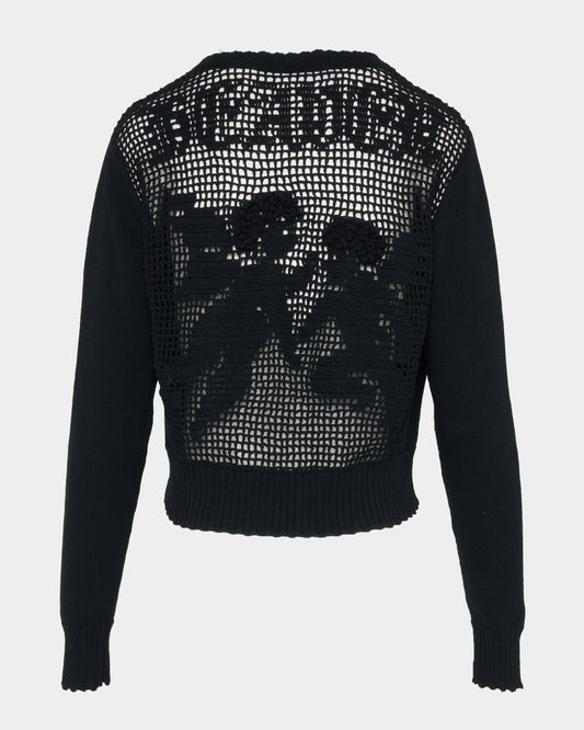 cupid in HEAVEN crochet knit cardigan Black【Delivery in February 2026】