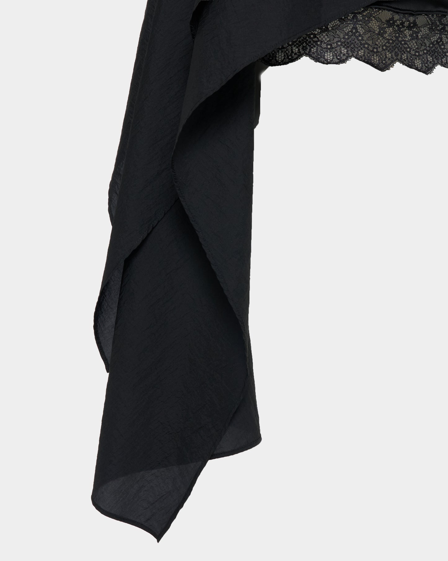 asymmetry hem layered skirt Black【Delivery in February 2026】