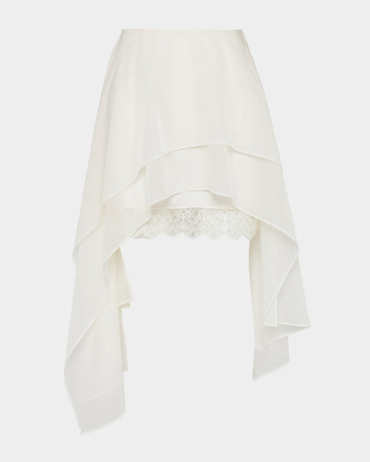 asymmetry hem layered skirt Ivory【Delivery in February 2026】