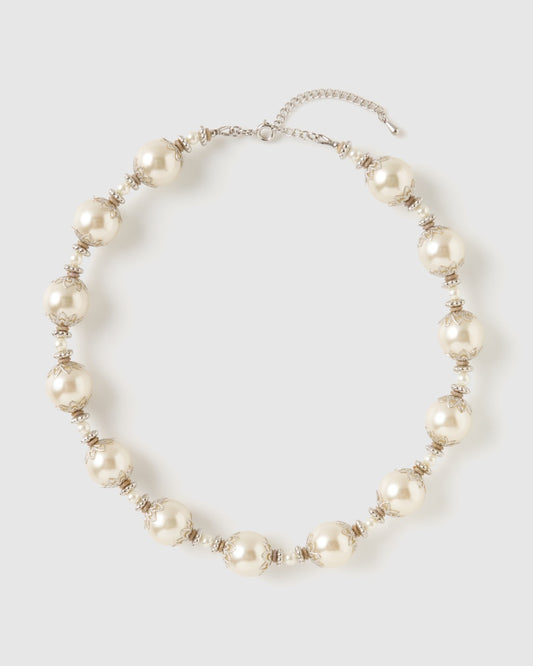 metal beads pearl necklace【Delivery in March 2026】