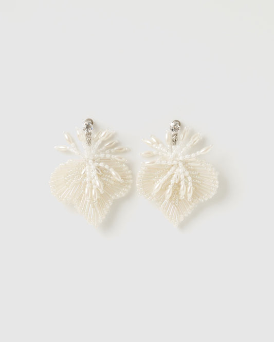 white clover beads earrings【Delivery in March 2026】