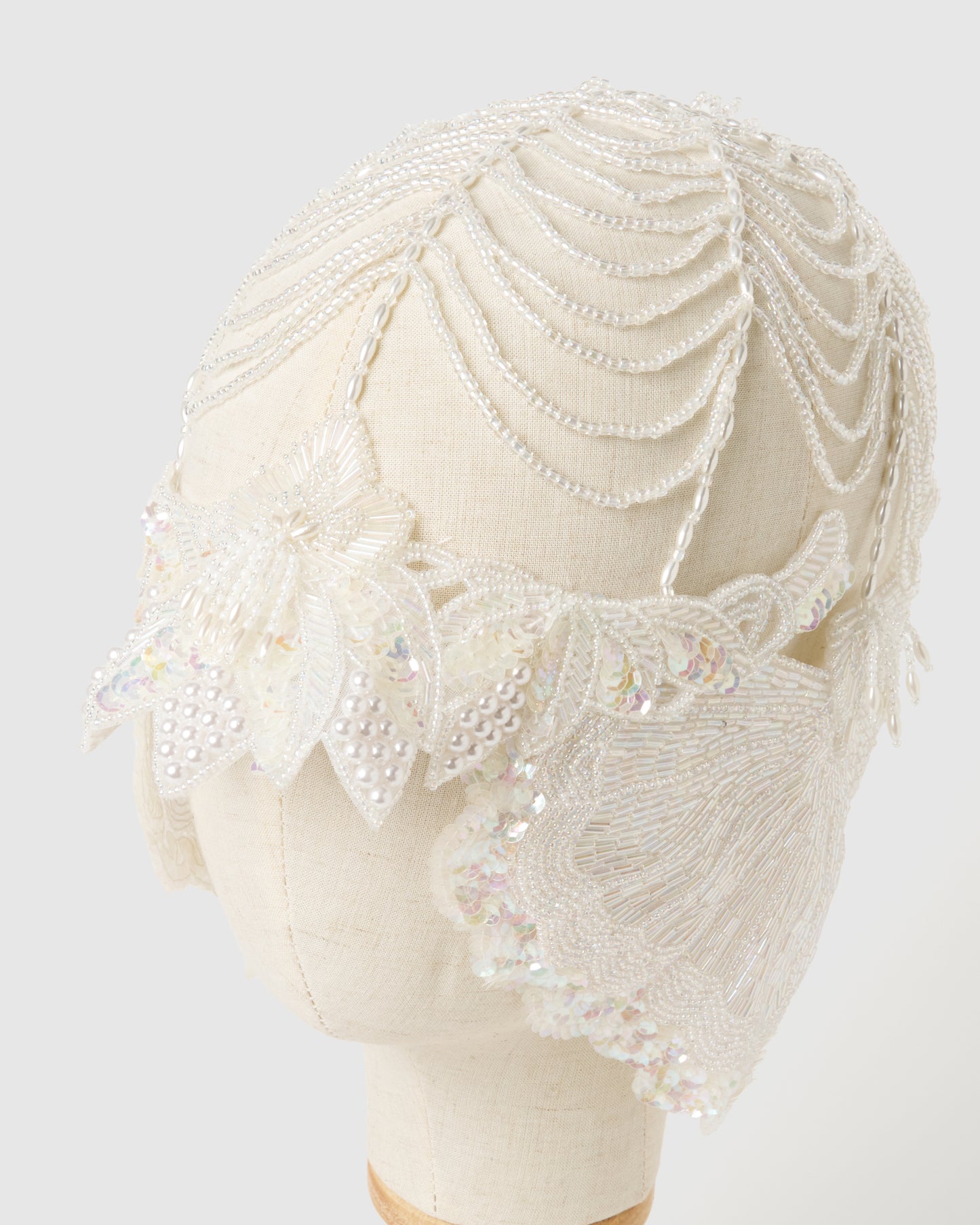 white opal beads head dress【Delivery in March 2026】