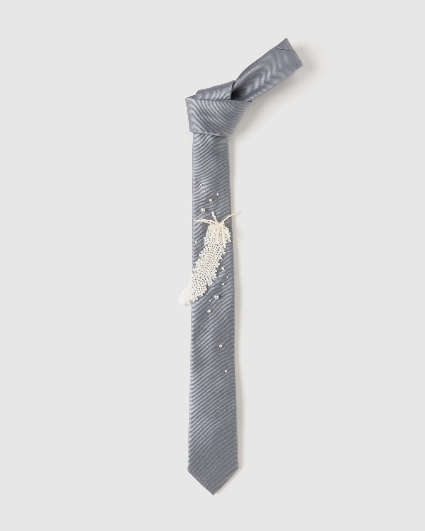 grand feather beads embroidery tie【Delivery in February 2026】