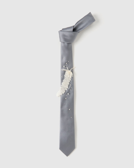 grand feather beads embroidery tie【Delivery in February 2026】