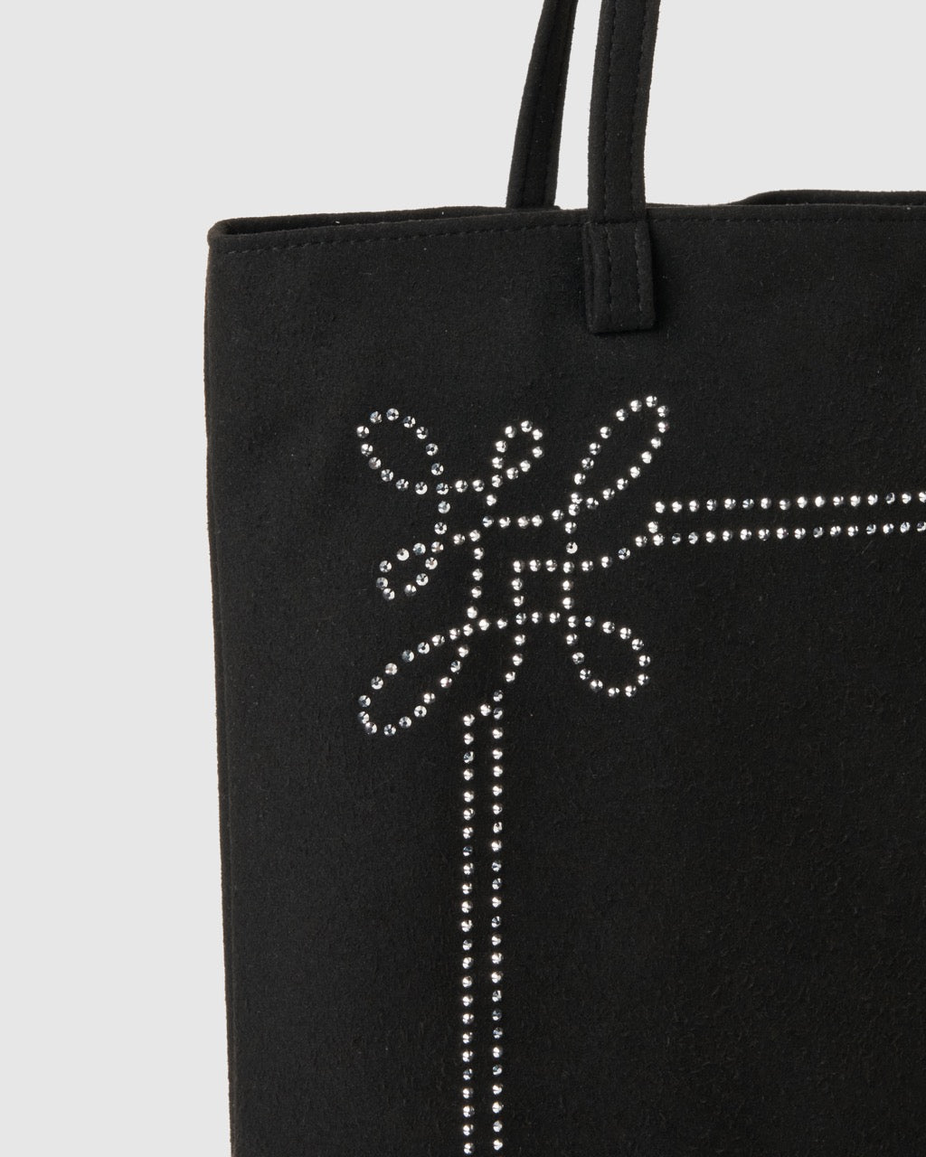 rhinestone frame tote bag Black【Delivery in February 2026】