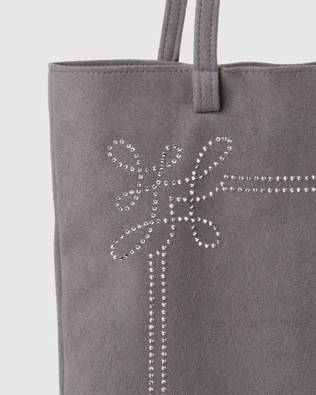 rhinestone frame tote bag Gray【Delivery in February 2026】