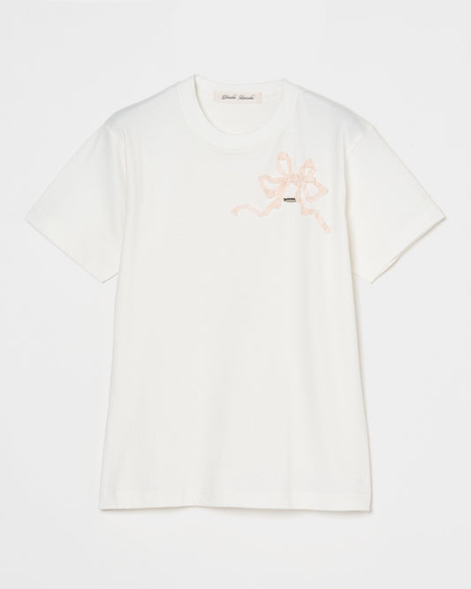 velvet lazy ribbon T-shirt【Delivery in March 2026】