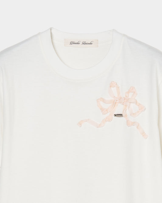 velvet lazy ribbon T-shirt【Delivery in March 2026】