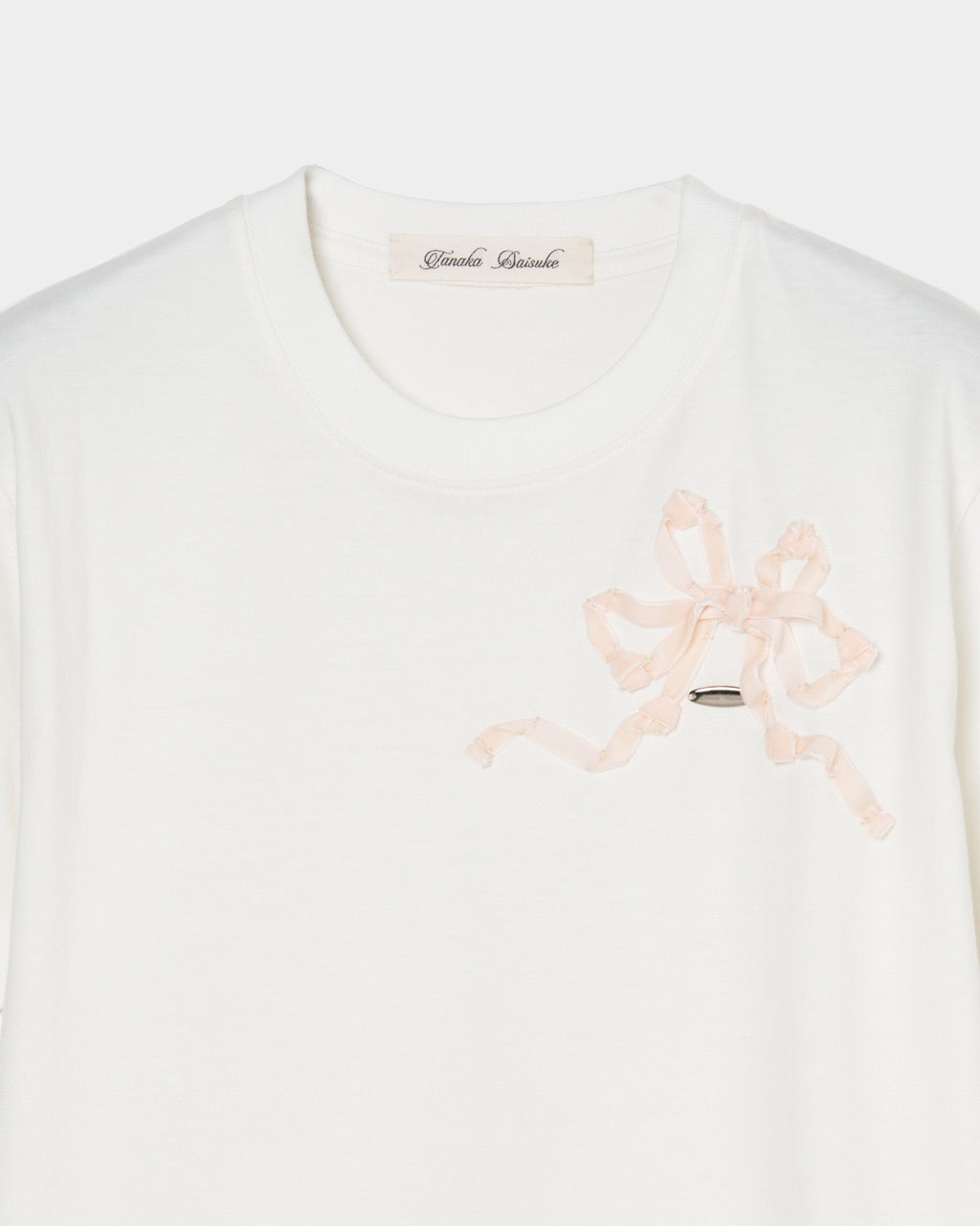 ribbon tulle embroidery shirt Off white【Delivery in January 2026】