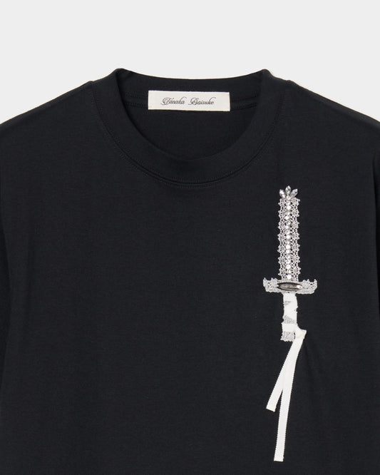 lace knight embroidery T-shirt【Delivery in March 2026】