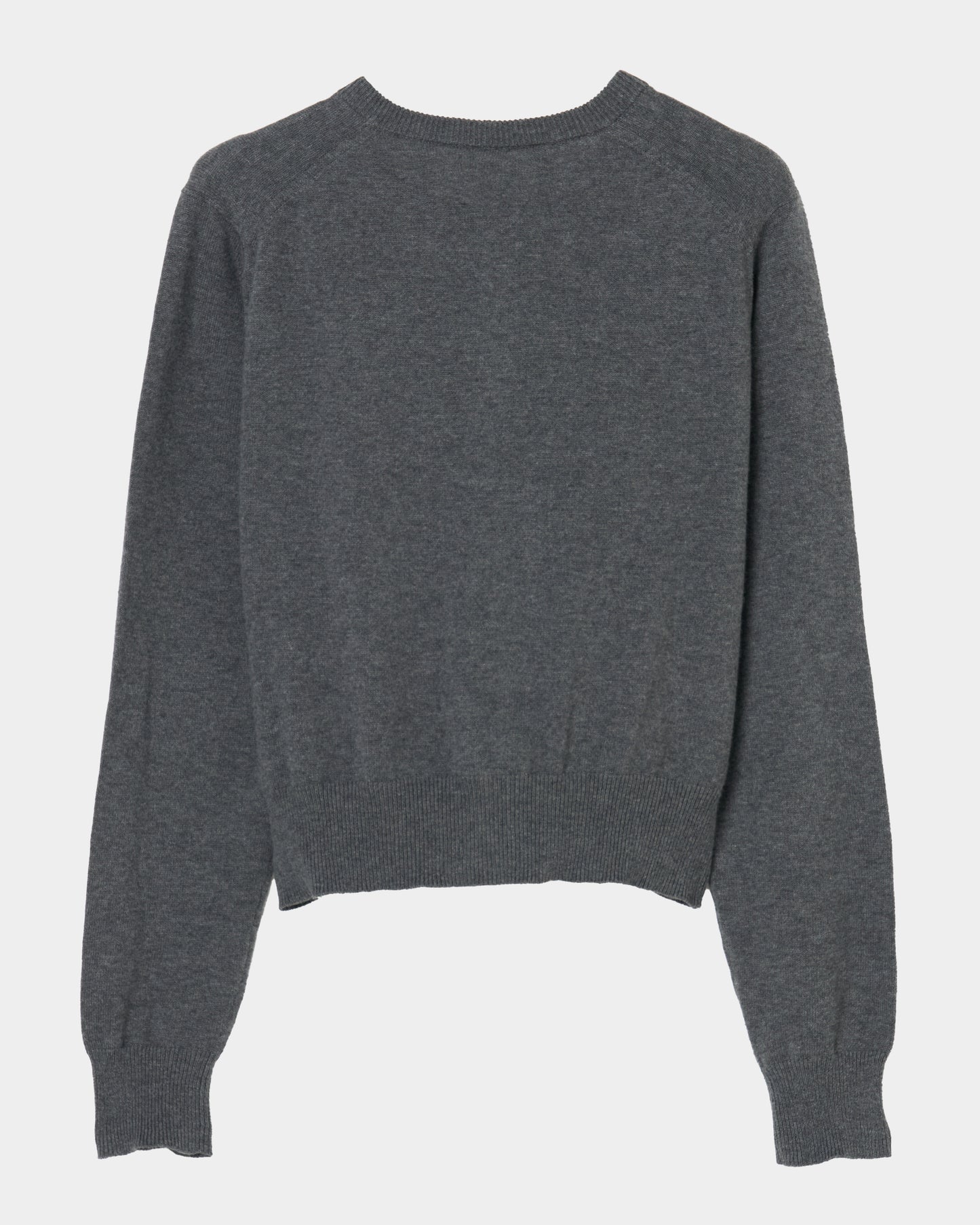 Ribbon tulle pearl embroidery cardigan Heather gray【Delivery in February 2026】