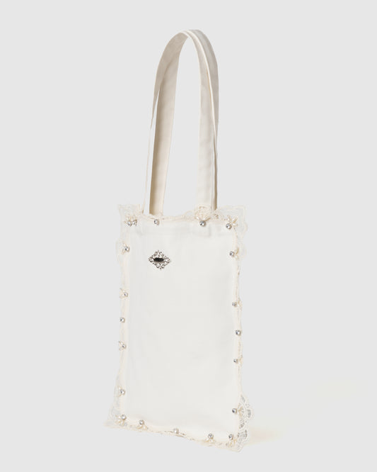 doily lace square tote bag【Delivery in March 2026】
