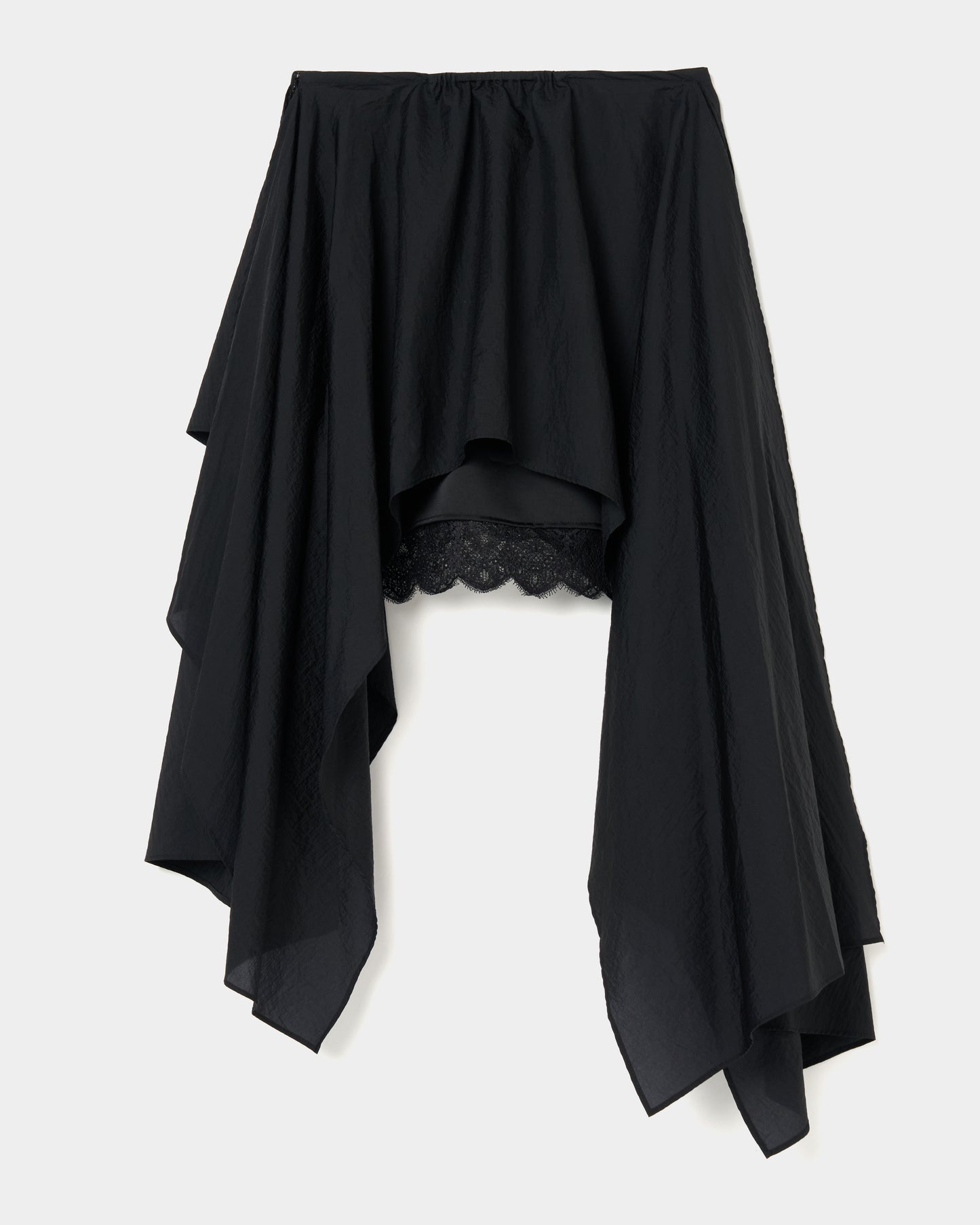 asymmetry hem layered skirt Black【Delivery in February 2026】