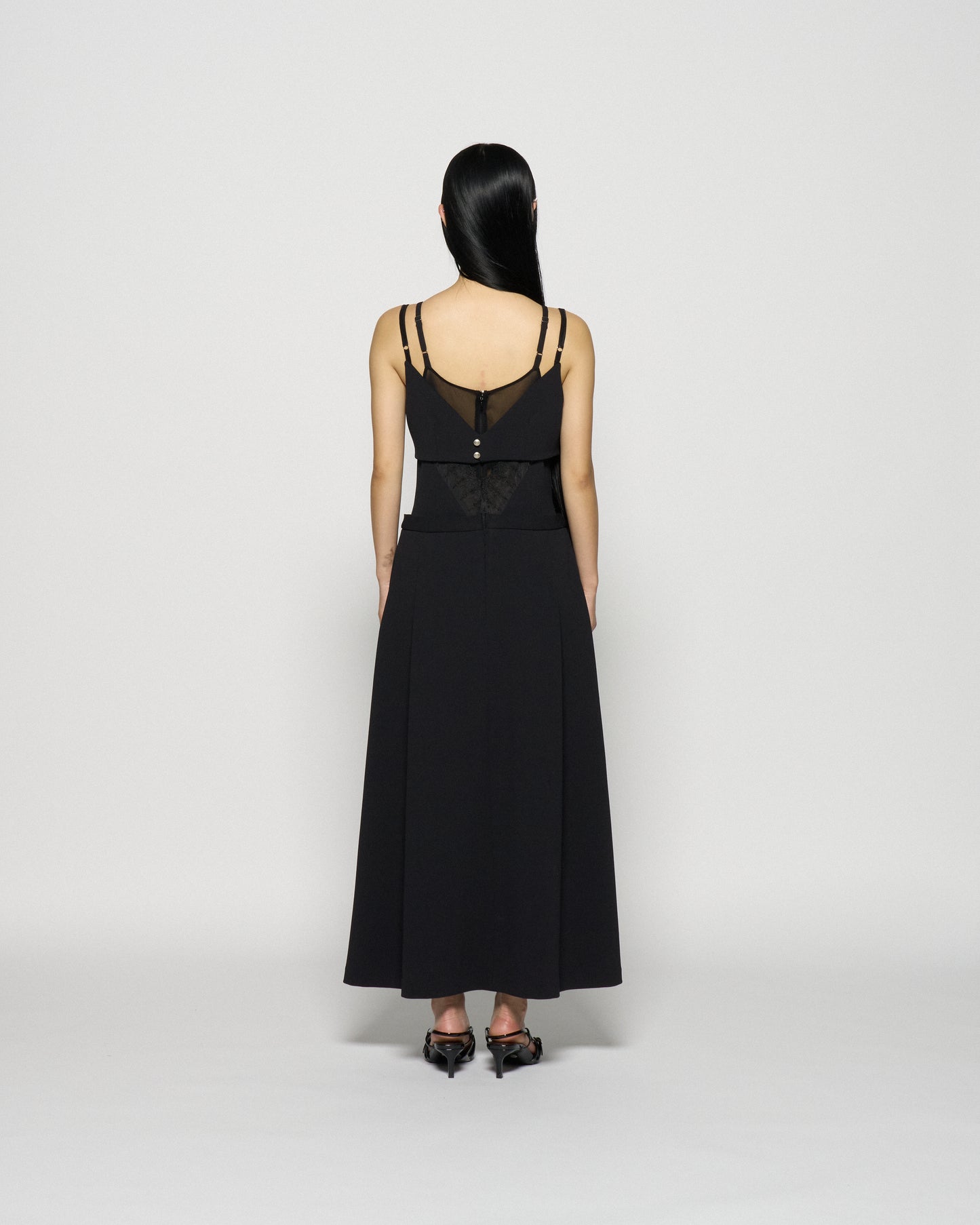 layered bra jersey cami one-piece Black【Delivery in February 2026】