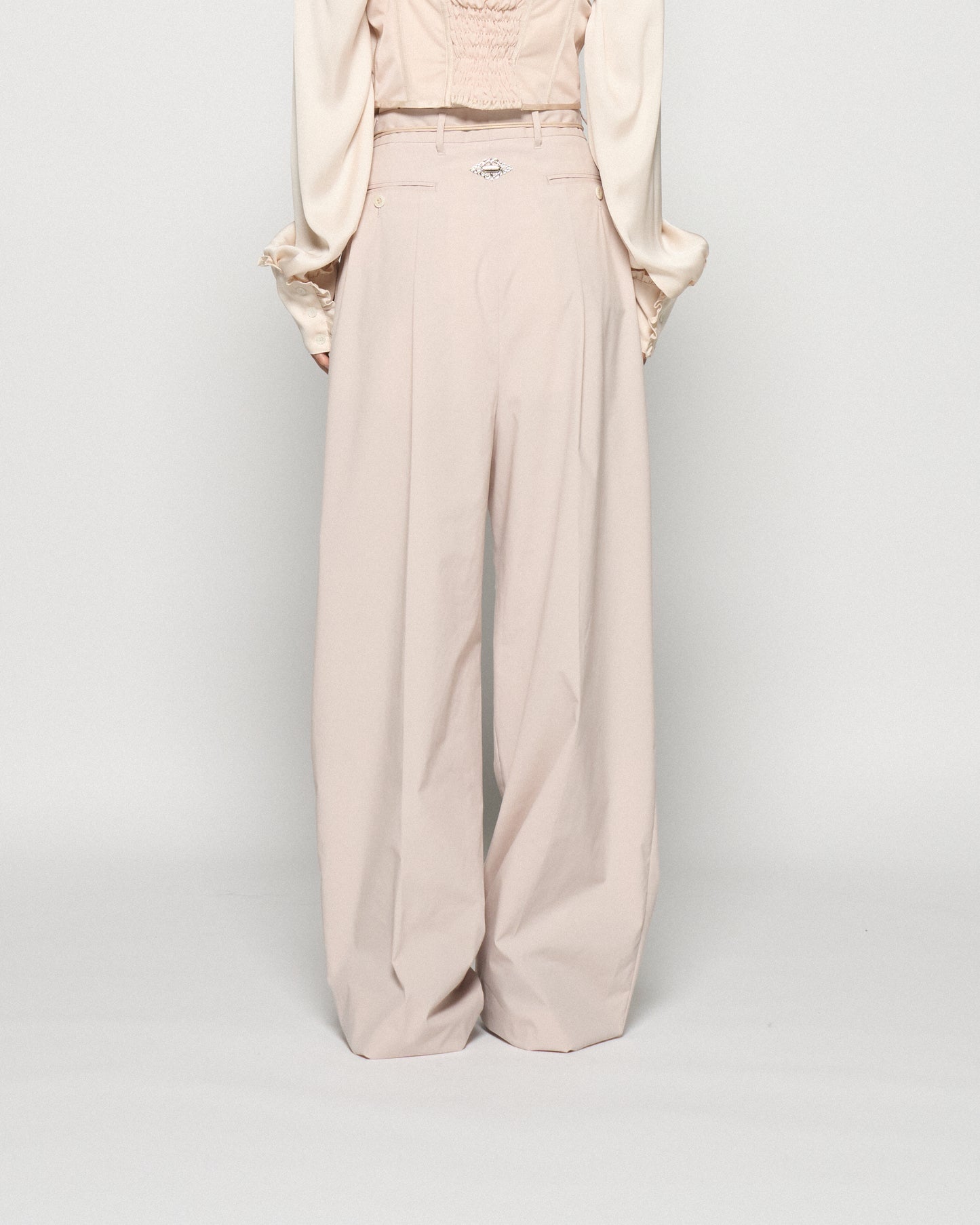 taslan tuck pants Shell pink【Delivery in February 2026】