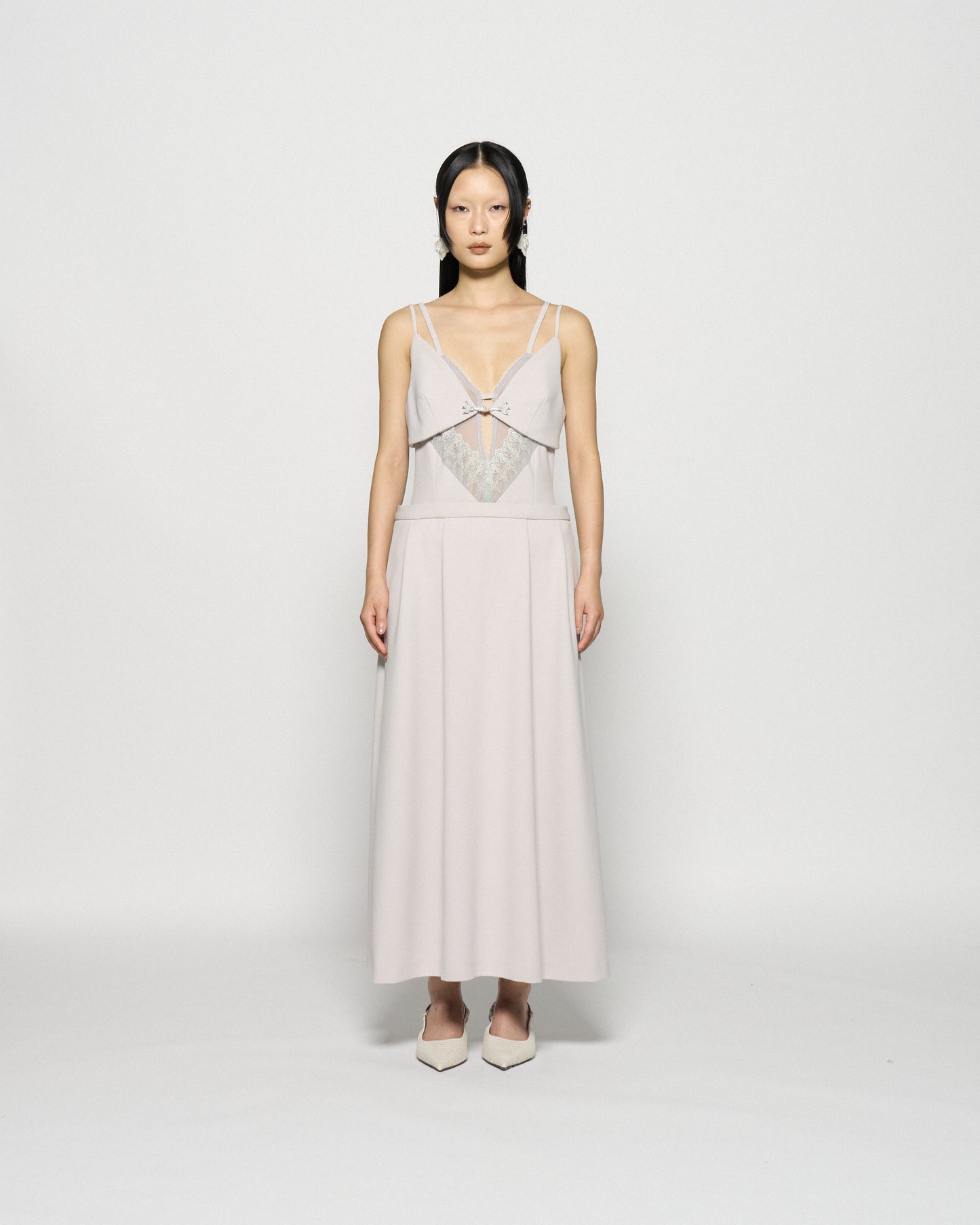 layered bra jersey cami one-piece Ash gray【Delivery in February 2026】