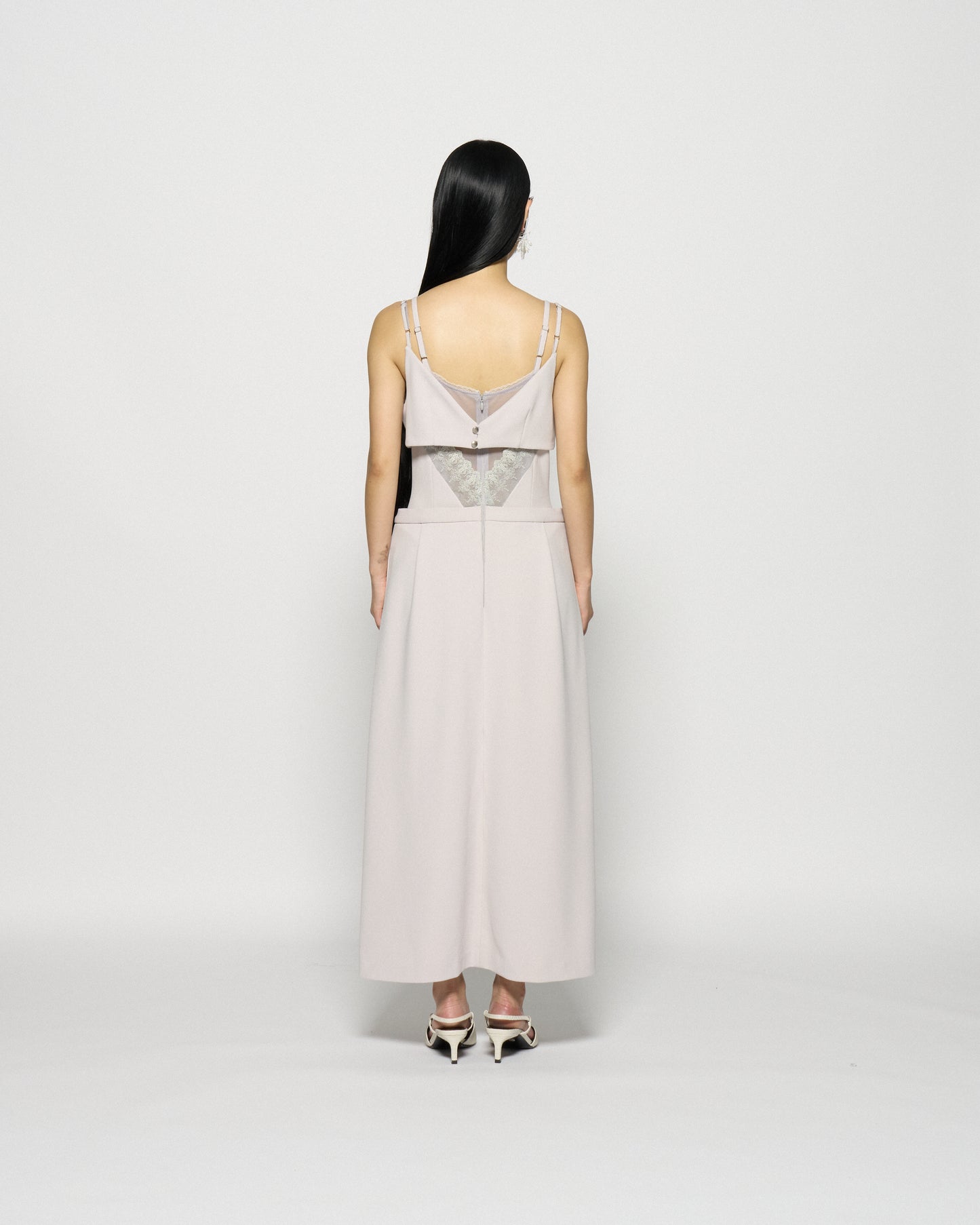 layered bra jersey cami one-piece Ash gray【Delivery in February 2026】