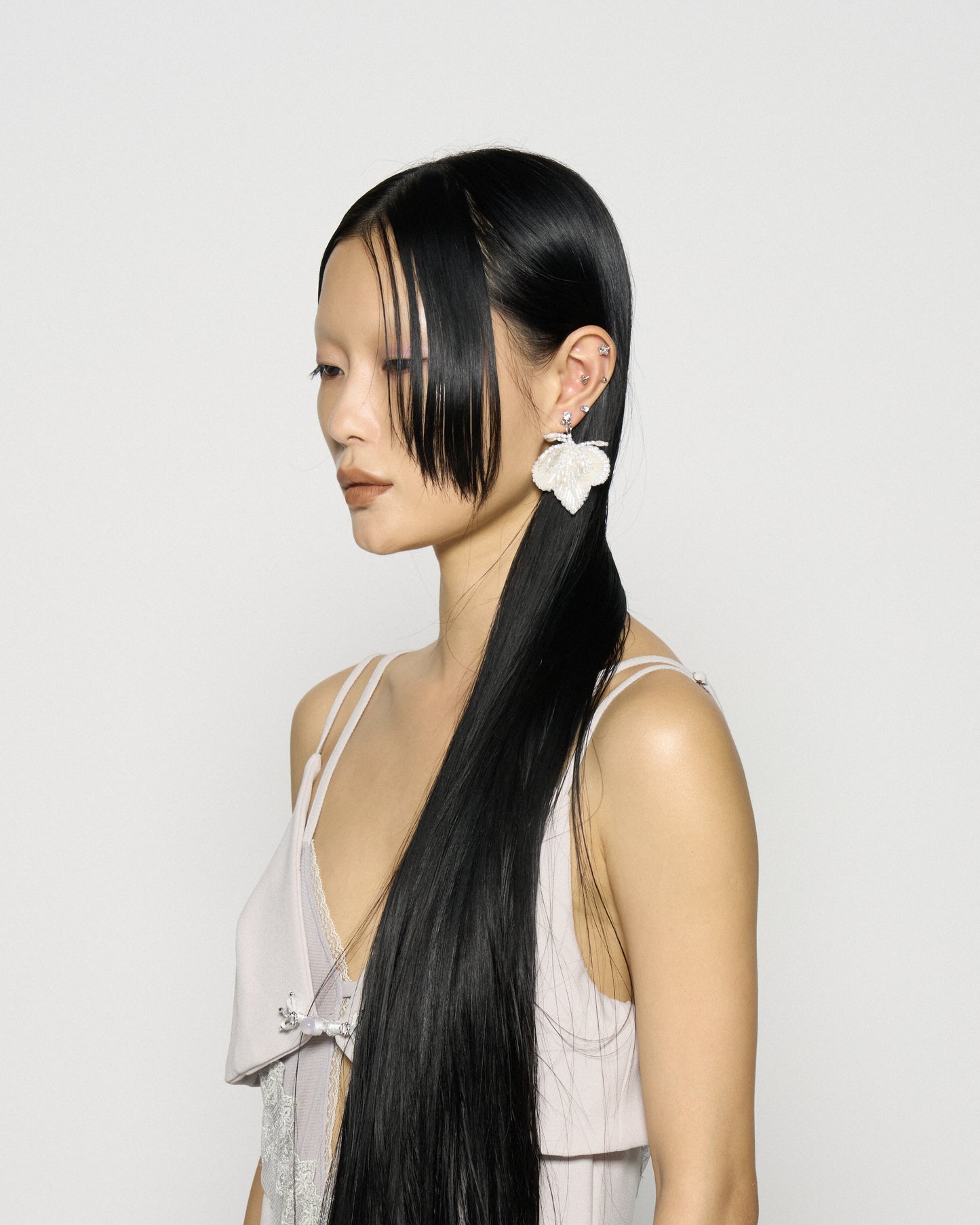 white clover beads earrings【Delivery in March 2026】