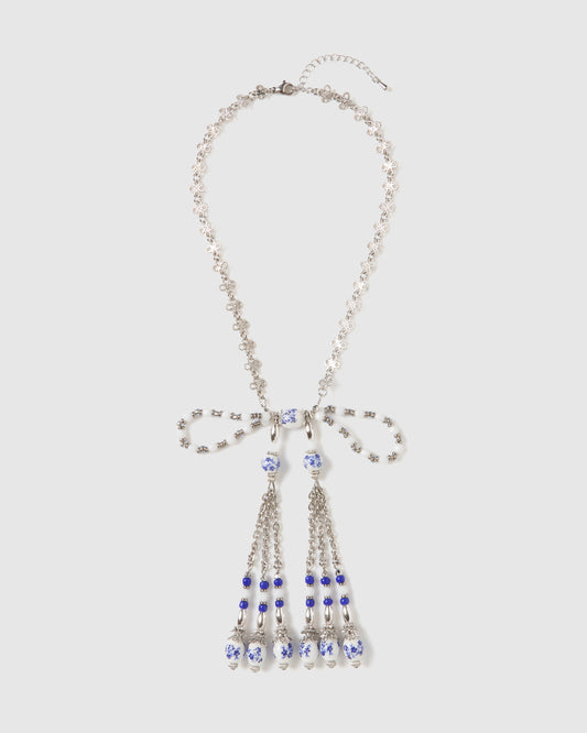 PARCO先行 | blue and white porcelain ribbon chain necklace 【Delivery in March 2026】