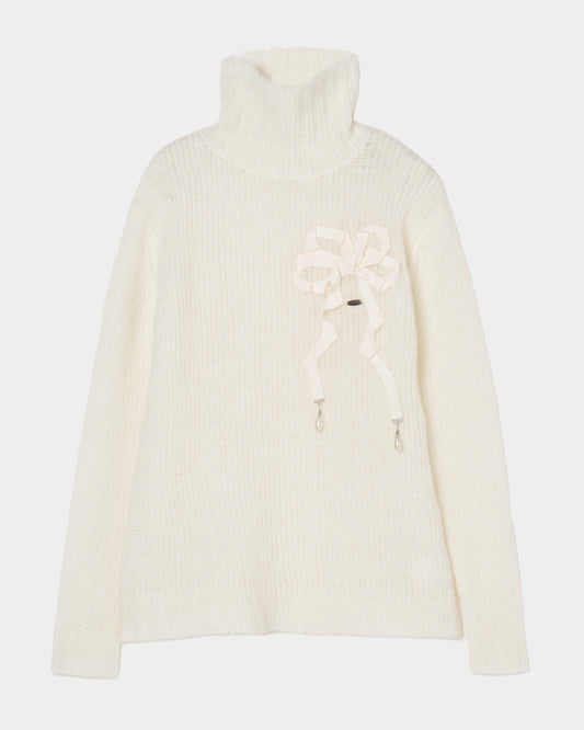 PARCO先行 | ribbon mohair knit White×White【Delivery in March 2026】