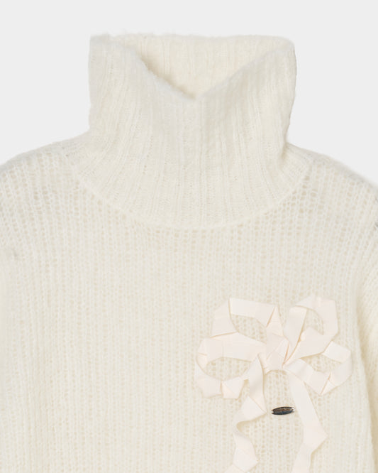PARCO先行 | ribbon mohair knit White×White【Delivery in March 2026】