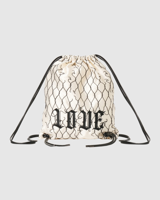 【New item】damaged fence LOVE drawstring backpack【Delivery in March 2026】